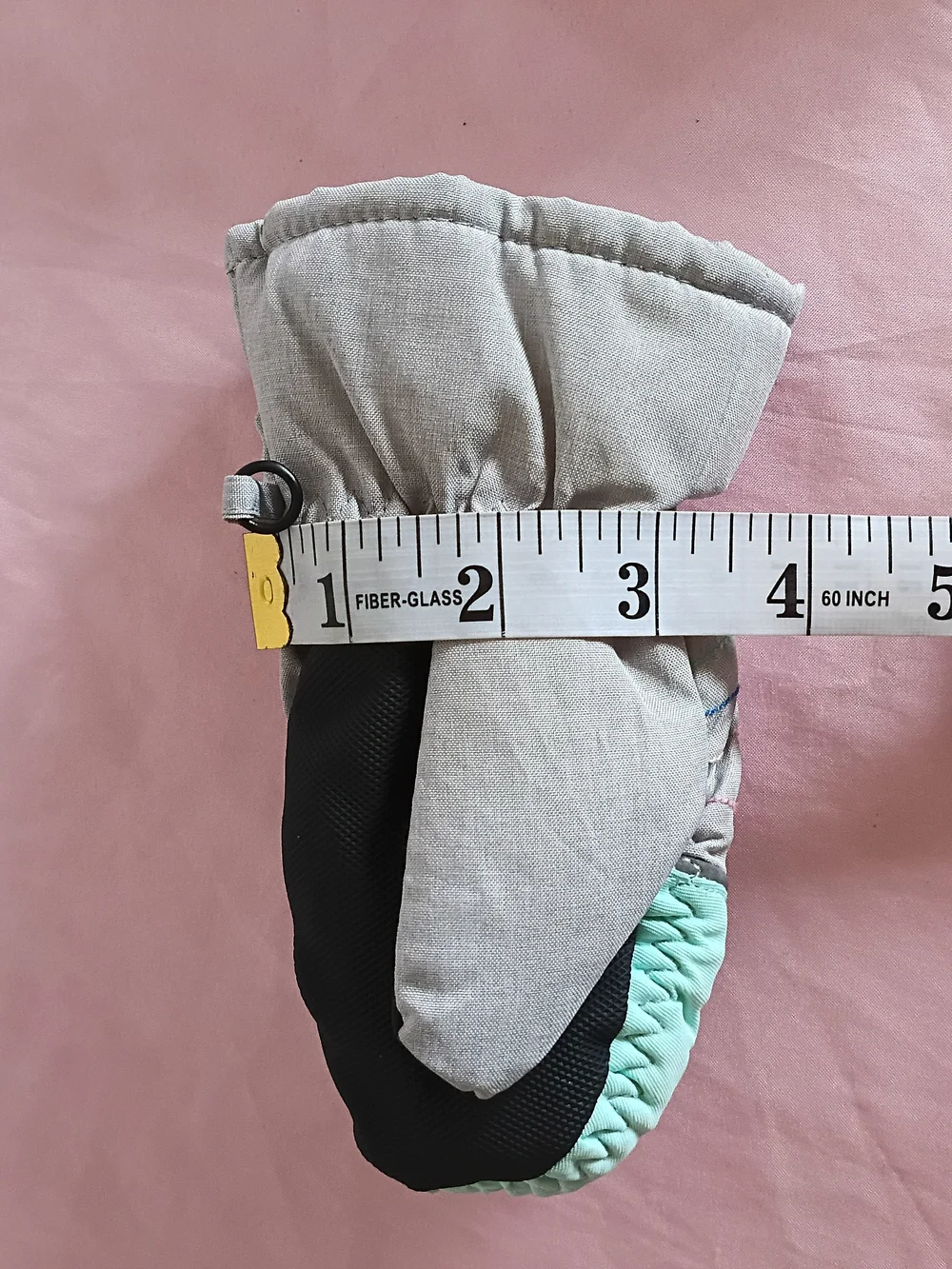 Swiss Tech Kids Mittens - Gray with Mint Toe One Size